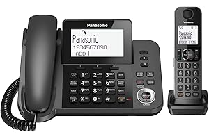 Panasonic KX-TGF320 Corded and Cordless Home office Telephone Kit with Answerphone and Nuisance Call Blocker - Black