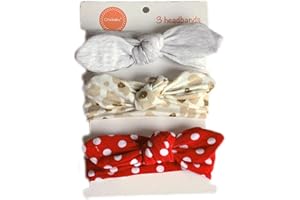 COUXILY Bébé Filles Coton Doux Bandeaux Arc Noeud Bandés Bandeau serre-tête Élastique Solide Et Imprimé Couleur Arc Turban Cerceaux De Cheveux pour Tout-Petits Bébés Enfants Coffret Cadeau