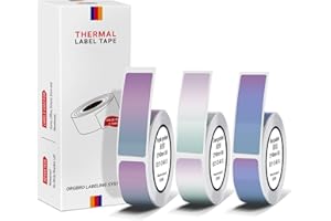 ORGBRO Label Maker Tape, 3 Rolls Waterproof DIY Self-Adhesive Labels for X1 Label Maker 0.47"×1.57"(12×40mm), Thermal Print Paper for Classification Storage Office Home School Supplies, Gradient