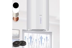 Klarstein Cappa Isola Sospesa, Cappa Cucina con Timer, Flusso d'Aria di 650m³/h, Cappa Sospesa per Isola Cucina con 3 Modalità e Design Candelabro