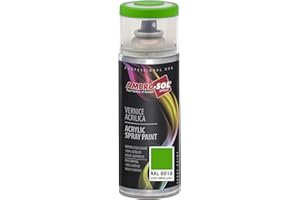 AMBRO-SOL - Pintura acrílica en spray, color Verde amarillento, RAL 6018, resultado profesional en múltiples superficies, exteriores e interiores, 400 ml