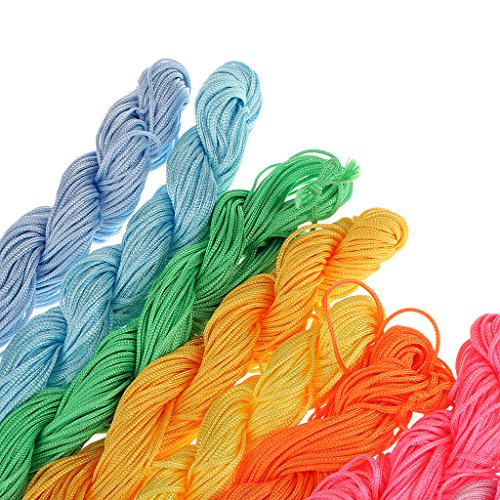 MagiDeal 20pcs 28 Meter x1 mm Geflochtenes Chinesisch Verknoten Makramee Satin Schnur - 3