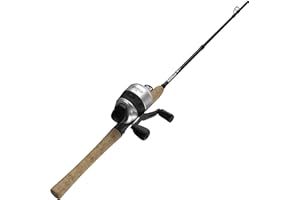 Zebco 33 Cork Reel and Fishing Rod Combo, Graphite Rod with Cork Handle, QuickSet Anti-Reverse Fishing Reel with Bite Alert, Black