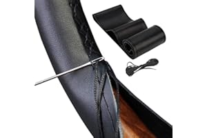 Vintree Coprivolante in Pelle Universale Microfibra da Cucire per Volante dell Auto Traspirante e Antiscivolo 38 cm Coprivolanti Fai da Te in Pelle Morbida Microfibra