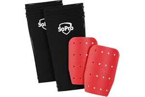 SoPro Mini Protege Tibia Foot Enfant & Adulte - Football Protège Tibia Foot avec Chaussettes incluses - 120 x 80 x 5 mm - léger, Petit, antidérapant & inodore - Fabriqué en Allemagne