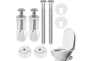 VIOLOTORIS 2pairs Toilet Seat Fittings kit, Toilet Seat Screws, Universal Toilet Seats Screws and Bolts Toilet Seat Hinges Bolt Nut, Expanding Rubber Top Nuts Screws, for Fixing the Top Toilet Seat