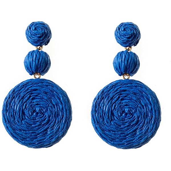 Orecchini Boho In Rattan SIXDUTON - Pendenti A Cerchio, Stile Estate, Vacanza Al Mare, Leggeri - Foto 6