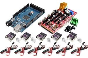 TECNOIOT Kit imprimante 3D pour Arduino Mega 2560 R3 carte de développement + RAMPAS 1.4 contrôleur + 5pcs DRV8825 moteur pas à pas Module + 6pcs Endstop