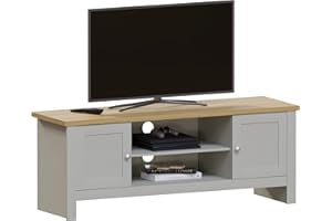 Vida Designs Arlington Mobile TV a 2 porte, legno ingegnerizzato, grigio e rovere