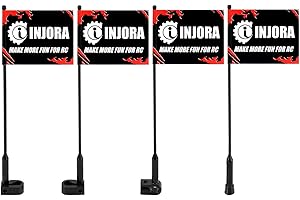 INJORA Antenna Decorativa da 10cm con Bandiera per RC Crawler 1/18 1/24 TRX4M SCX24 Ascent18 FCX18 FCX24