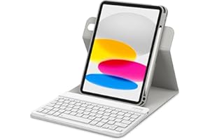 Bettdow Funda con Teclado para iPad 11 Generación A16 2025/iPad 10 Generación 2022 (11/10.9 Pulgada), Uso Vertical/Horizontal, Desmontable Español Ñ Teclado con Funda para iPad 10/11 Gen, Gris