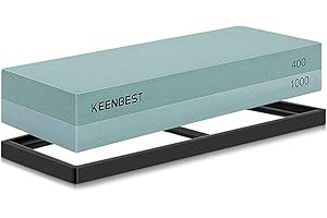 KEENBEST Whetstone Actual Grit Premium Material 2 Side 400 1000 Grit Sharpening Stone Japanese Knife Sharpener Stone Set Wetstones for Sharpening Knives with Non-Slip Rubber Base Wet Stone