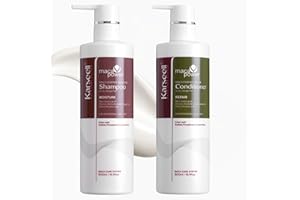 Karseell MACA CARE SYSTEM Pack Champú Hidratante + Acondicionador Reparador Cabello Seco Dañado Teñido Rizado Encrespado Nutritivo Colágeno Argán Maca Brillo Suavidad Antifrizz Sin Sulfatos 2x500ml