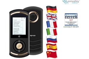 simvalley MOBILE Mobiler Übersetzer: Mobiler Echtzeit-Sprachübersetzer, 75 Sprachen, 4G/LTE, WLAN, schwarz (Taschen Übersetzer, Übersetzer Offline, Sprachübersetzung)