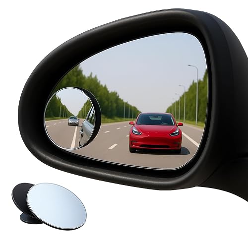 ARVO Blind Spot Mirrors for Cars (2-Pack) Adjustable 360° Rotating HD Glass Convex Round Mirror, Waterproof & Frameless for Maximum Rear View – Universal Fit for Cars, SUVs & Trucks
