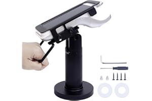 CRIZISTON Credit Card Terminal Stand for Pax A920 / A920 Pro, 7" Tall Credit Card Machine Stand, Swivel & Tilt POS Machine Payment Terminal Stand with Fully Wrap Metal Frame, Screw-in & Adhesive,Black