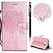 Produktbild Huawei Mate 10 Pro Hülle,Mate 10 Pro Leather Handyhülle,WIWJ Handyhülle Wallet Case[Impressum Katze und Baum Handy-Shell] Flip Schutzhülle in Standfunktion Kredit Kartenfächer Magnetverschluss PU Leder Lederhülle Silikon Anti-Scratch Shell Back Cover Folio Hüllen Schale Schutzhüllen für Huawei Mate 10 Pro+1x Touch Stylus Pen-Roségold