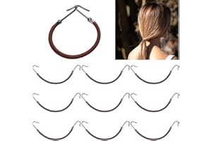 DALLAR Gomas de Pelo Ajustables - Gancho - Gomillas Pelo Mujer - Ganchos Pelo Mujer - Gomas Pequeñas Pelo - (10 Unidades Marrones)