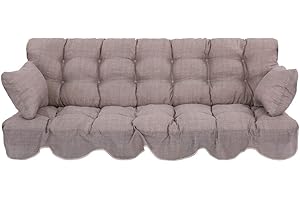 ‎PATIO Patio Hollywoodschaukel Auflage 180x50 Polsterauflage Sitzkissen Rückenkissen gesteppt mit Zwei Seitenkissen