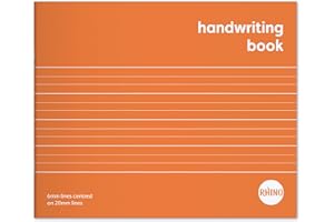 Rhino Handwriting Book (6.5 x 8), 6mm Grey Lines + 20mm Red Lines, 32-Page / 1-Pack - Wide-Lined Handwriting Exercise Book for Schools