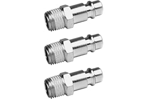 GAV Innesto Attacco Rapido Maschio Euro 1/4 Conico Teflonato per Aria Compressa e Raccordo Tubo Compressore, Set kit di 3pz