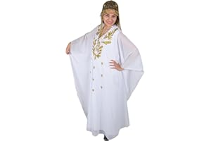 EGYPT BAZAR Abaya Damen Chiffon Kaftan Kleid mit Stickereien Festkleid Orient Dubai-Abaya Caftan Abendkleid Hochzeit