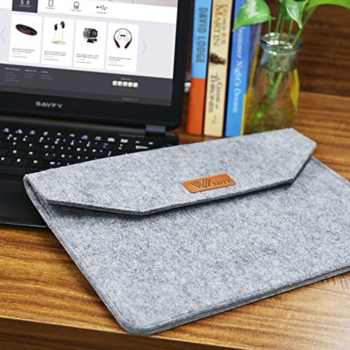 SAVFY Laptophülle 13.3 Zoll Laptop Sleeve Macbook Air Tasche Laptop Tasche iPad Pro Sleeve Case Cover für MacBook Air, MacBook Pro Retina Display, dunkelgrau - 2