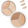 New Tri-Color Concealer Make Up Concealer Foundation for Dark Skin Cover Spots Acne Marks Full Coverage Concealer Highlight Contours Waterproof Long Lasting Concealer Palette
