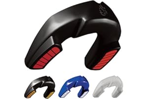 BY DR KNOX Dr Knox Protège-Dents Sportif Professionnel Double Épaisseur - Protecteur Dentaire de Qualité Supérieure, Thermoformable à Volonté pour Arts Martiaux, et Sports de Contact 12 ans + (Noir/Rouge)