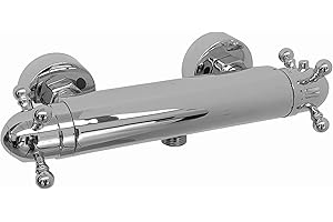 ENKI, Gallant, T50, Chrome, Thermostatic Shower Mixer Valve, Solid Brass, Anti-Scald Device, Constant Temperature Control, Traditional Design, Easy to Install, 1-Year Guarantee