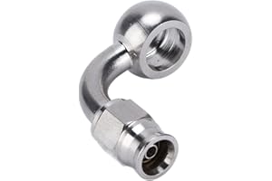 AQXREIGHT AN‑3 Banjo Raccord de Tuyau de Frein à œil en Acier Inoxydable Adaptateur à 90° Accessoires Automobiles Raccords Banjo pour tuyaux