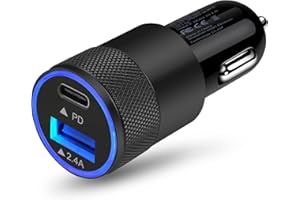Zigarettenanzünder USB C, AILKIN 30W PD & 2.4A USB Zigarettenanzünder Adapter, Auto Ladegerät für iPhone 15/14 Pro/13/12/11, Samsung Galaxy S23/S22/S21/S20/S10/A14/A54/A13/A53/Z Flip4/Z Flip3, Huawei