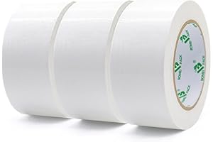 BOMEI PACK White Duct Tape 3 Rolls Reinforced Waterproof Heavy Duty 48mm x 30m Cloth Gaffer Tape for Repairing,Sealing,Bundling,Strapping