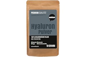 ‎WOHLTUER Wohltuer Premium Hyaluron Pulver 10g - Reine Hyaluronsäure Pulver hochdosiert, Hyaluron niedermolekular, pur & vegan - Für Hyaluron Kosmetik Serum, Gesichtscreme & Nahrungsergänzung