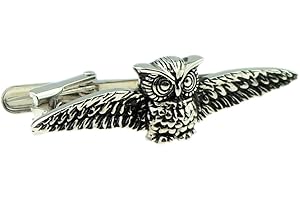 GTR Owl with Spread Wigs Tie Clip Presented in a Box