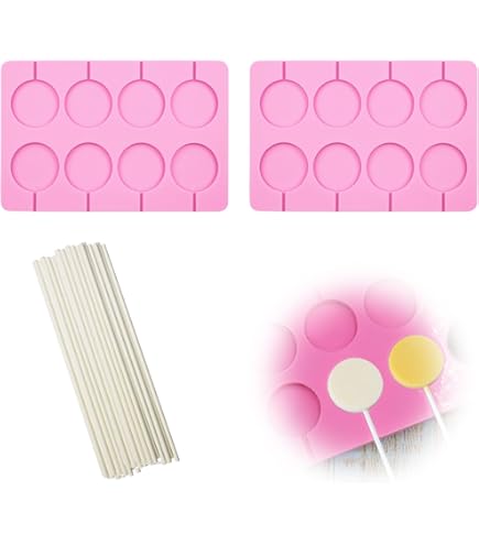 2 Stampini Silicone Per Lecca Lecca - 8 Forme, Con Bastoncini, Per Cioccolato E Caramelle - Foto 9