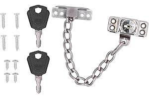 ALVINLITE Cadena para Puerta con Cerrojo Cerradura de Cadena Puerta Llave Cadena de Seguridad para Puertas Reforzada Aleación de Aluminio Bloqueo de Límite Accesorios para Puertas y Ventanas