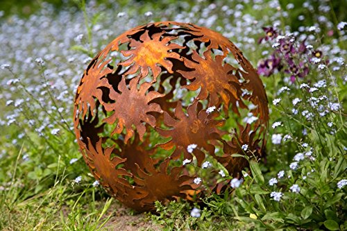 3er Set Dekokugel, Rost, Sonne - 4