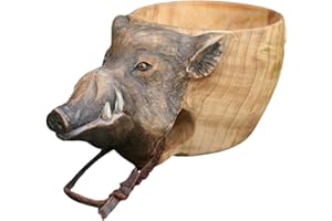 YJYQ Kuksa - Tazza in legno, stile nordico, realizzata a mano, in legno, da viaggio, per il caffè, il campeggio, le escursioni, ecologica, realizzata a mano