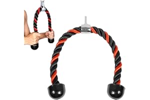 HIUOUIH Corde Triceps Musculation Nylon Tricep Rope Corde Fitness Musculation avec Poignée Attachement de Câble de Corde pour Gym ou Maison