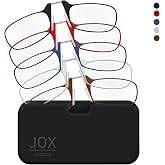 JOX Reading Glasses with Case to Stick on the Mobile, Thin Nose Reading Glasses to Stick on the Mobile, Armless Glasses, Comf