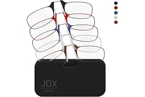 JOX Gafas de Lectura con Estuche para pegar en el Móvil, Gafas de Lectura de Nariz delgadas para pegar en el móvil, Gafas sin Brazos, Comodidad para su Lectura