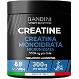 Bandini® Creatina Monoidrata in Polvere Pura al 100% - Integratore per Allenamento, Sport, Palestra e Pre Workout - Include D