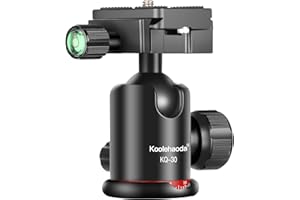 Koolehaoda Głowica kulowa statywu obracająca się o 360 stopni panoramiczna głowica kulowa z płytą szybkozłączną 1/4" poziomica bąbelkowa do statywu, monopodu, suwaka, aparatu, obciążenie do 8 kg