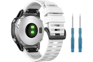 SeNool Correa para Garmin Epix 2 Pro 51mm, [26mm QuickFit Silicona Blanda], Repuesto Band para Garmin Fenix 7X Pro Solar/Fenix 7X/6X GPS/6X Pro/6X Sapphire GPS/5X Sapphire/5X GPS - Blanco