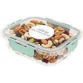 Amig - Rectangular Airtight Food Container - Capacity: 370 ml - 145 x 104 x 47 mm - Glass Container for Microwave, Oven, Free