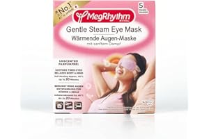 MegRhythm Mascarilla de vapor suave con calefacción automática, sin perfume, para relajación y fatiga ocular, paquete de 5
