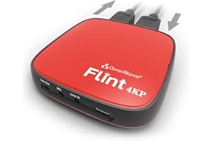 ClonerAlliance Flint 4KP, 4K Passthrough and Live Commentary Video Capture Device. Ultra Low Latency. 1080p 60fps For Gaming Consoles, Camcorder, DSLR