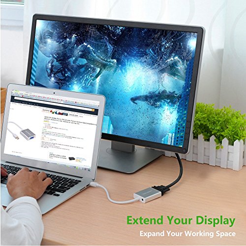 UGREEN Mini DisplayPort auf VGA Adapter Kabel Konverter 1080p inkl. Audio Übertragung mini DP Stecker zu Vga Buchse mit Hochwertigem Aluminiumgehäuse für Apple Macbook, Macbook Pro, iMac, Macbook Air, Mac Mini und Lenovol Thinkpad etc. - 4