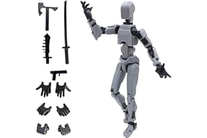 Azxndy 3D Printed Moveable Joints Robot，Finger Exercising Toys Assembly Set，Multi Joint Movable Model，Full Body Mechanical Movable Toy,Movie Character Desktop Decoration for Game Lovers (grey)